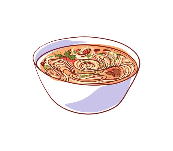 Icône vectorielle isolée de soupe ramen — Image vectorielle