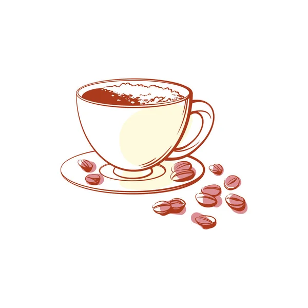 咖啡分离病媒图标杯 — 图库矢量图片