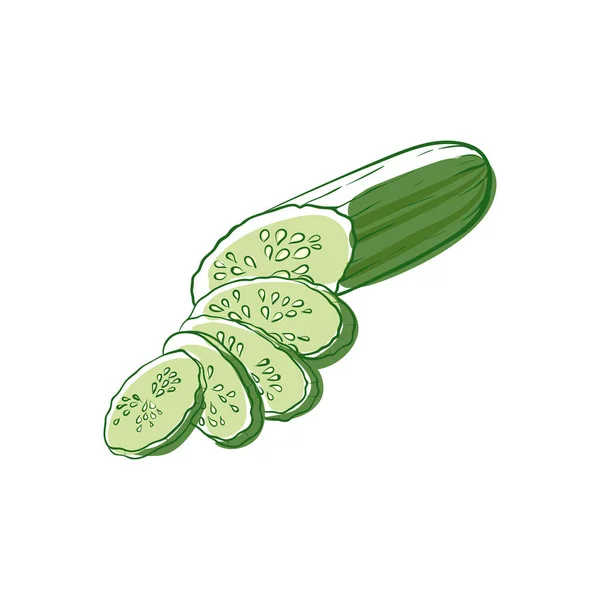 Rijp komkommer geïsoleerde vector pictogram — Stockvector