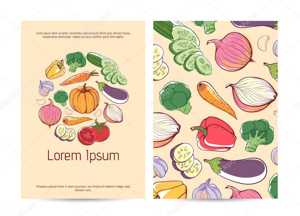 Healthy food poster template with fresh vegetables