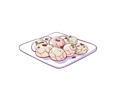 Mermer yumurtalar izole vektör simgesi