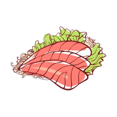 Somon fileto izole vektör simgesi