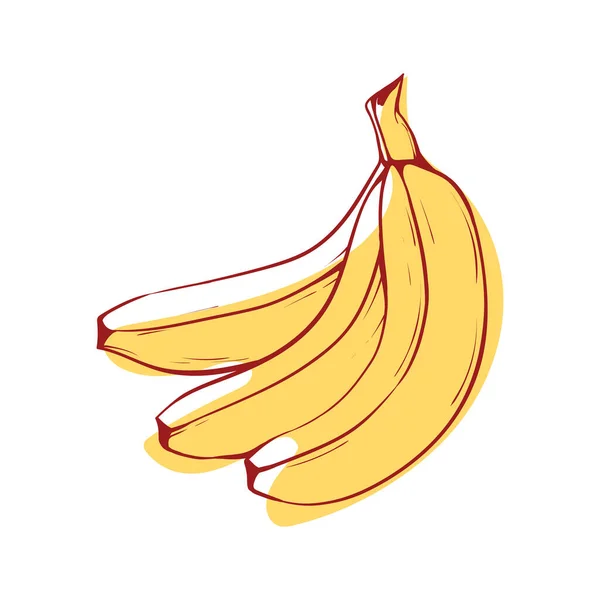 Ícone vetorial isolado de banana madura — Vetor de Stock