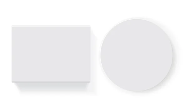 Кругла коробка для вашого дизайну та логотипу. Легко змінювати кольори. Згорнути векторний шаблон — стоковий вектор