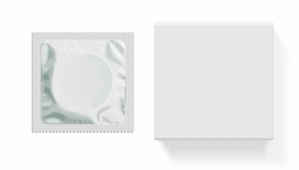 Packaging with a condom for your design and logo. — Stock Vector