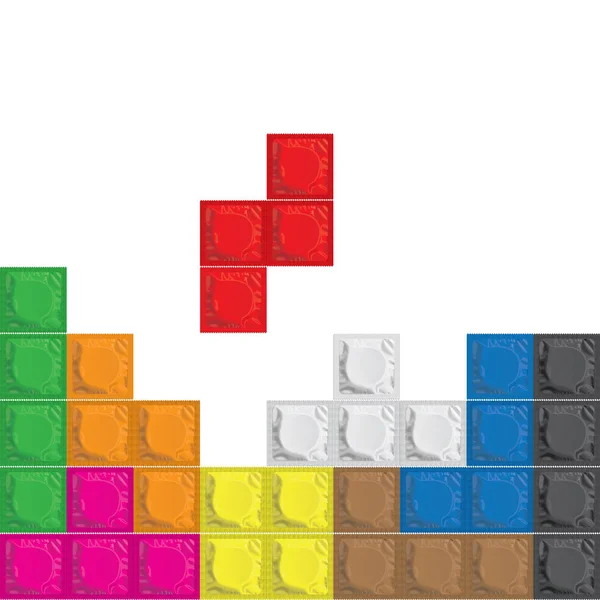 Tetris de préservatifs — Image vectorielle