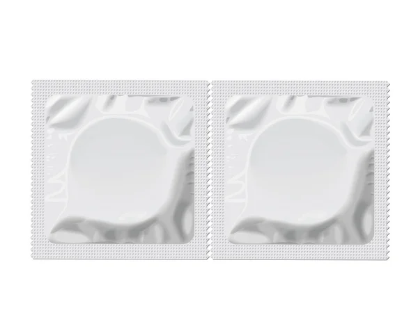 Embalaje con un condón para su diseño y logotipo — Archivo Imágenes Vectoriales