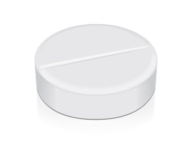 Beyaz yuvarlak tablet. 