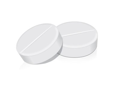 Beyaz yuvarlak tablet. 