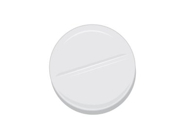 Beyaz yuvarlak tablet. 