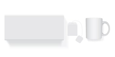 Belgili tanımlık kutu ve logo ve tasarım için çay torba.