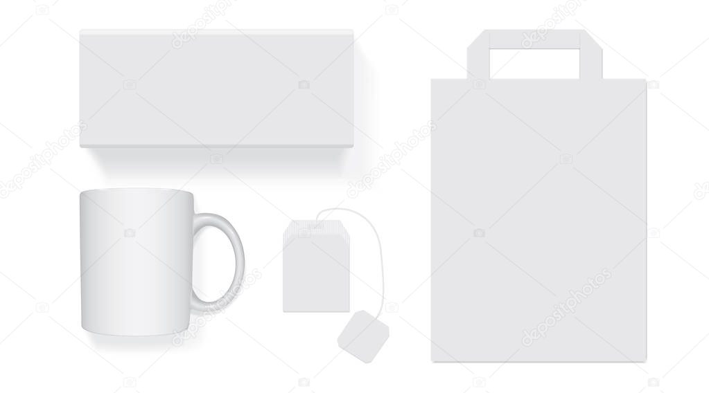 The box and bag of tea for your logo and design.