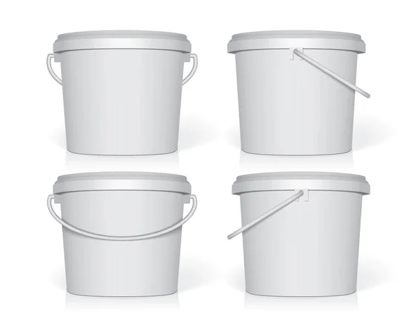 塑料白桶 — 图库矢量图片