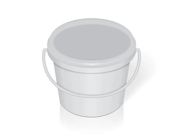 塑料白桶 — 图库矢量图片