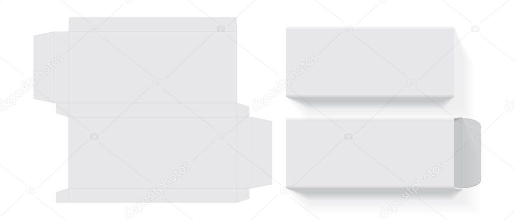 White paper package easy to change colors mock up vector template