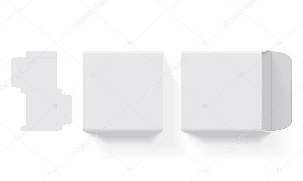 White paper package easy to change colors mock up vector template
