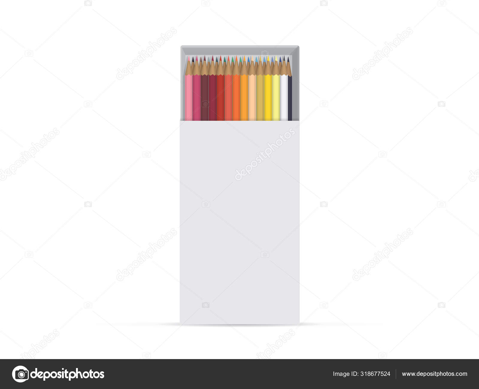 Download Package With Color Pencils Is Easy To Change Colors Box Mock Up Vector Template Stock Vector C Ellengold 318677524 PSD Mockup Templates