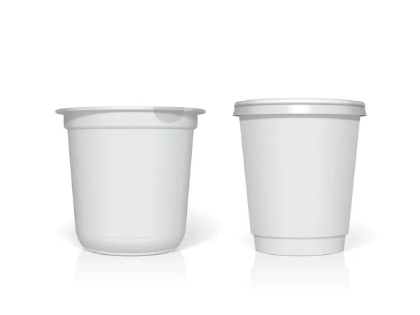 Пластиковая чашка для Вашего дизайна и логотипа. Цвета легко поменять. Макияж. Векторный шаблон — стоковый вектор