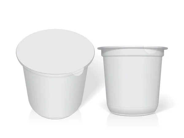 Plastmugg för din design och logotyp. Det är lätt att ändra färger. Håna upp. Vector mall — Stock vektor