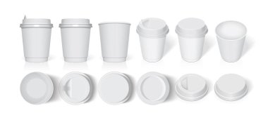 Tasarım ve logon için plastik bardak. Renk değiştirmek kolaydır. Model Yukarı. Vektör şablonu.
