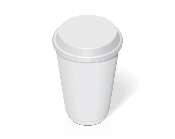 あなたのデザインとロゴをプラスチック製のカップ。色を変更する簡単です。モックアップを作成します。ベクトル テンプレート. — ストックベクタ
