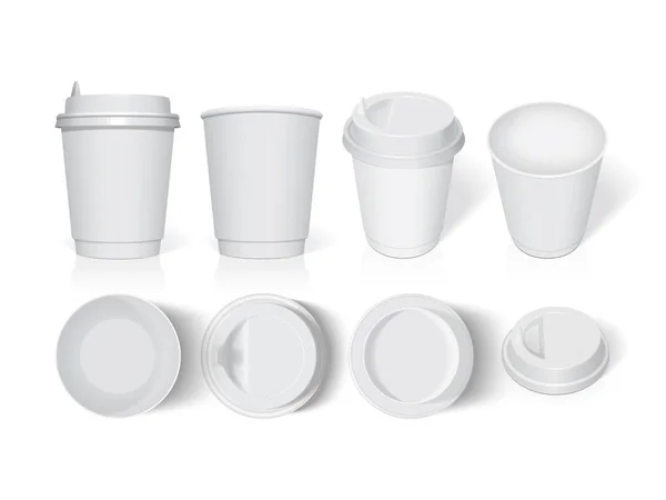 Пластиковая чашка для Вашего дизайна и логотипа. Цвета легко поменять. Макияж. Векторный шаблон . — стоковый вектор