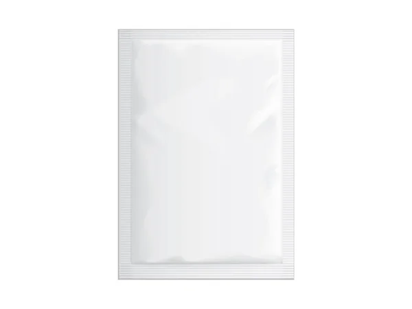 Vector white packaging sachet on white background — Stock Vector