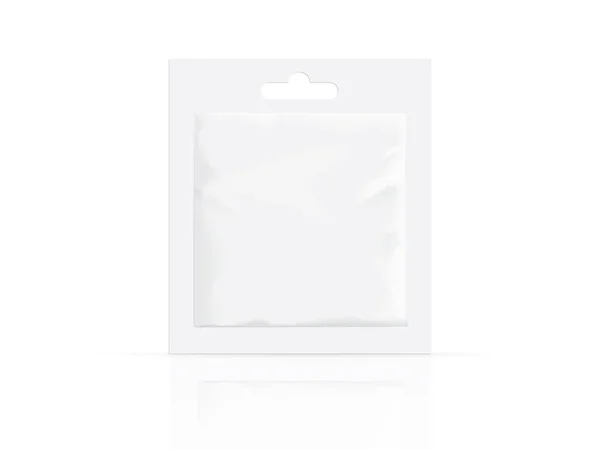 Sachet d'emballage blanc vecteur sur fond blanc — Image vectorielle