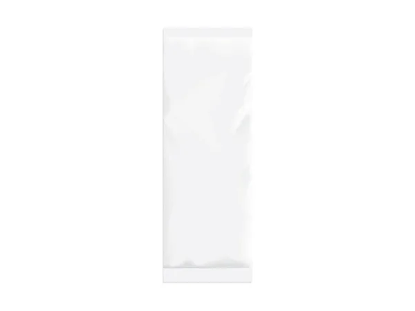 Vektor white packaging sachet di latar belakang putih - Stok Vektor