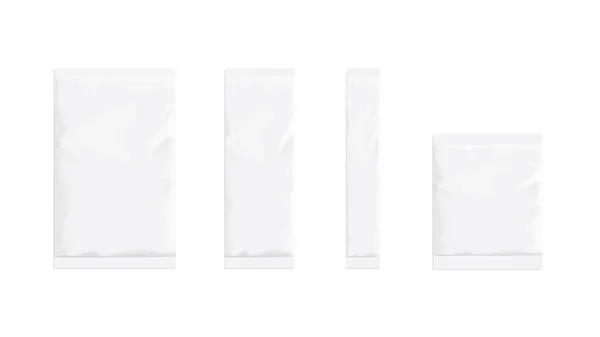 Vektor weiße Verpackung Beutel auf weißem Hintergrund — Stockvektor