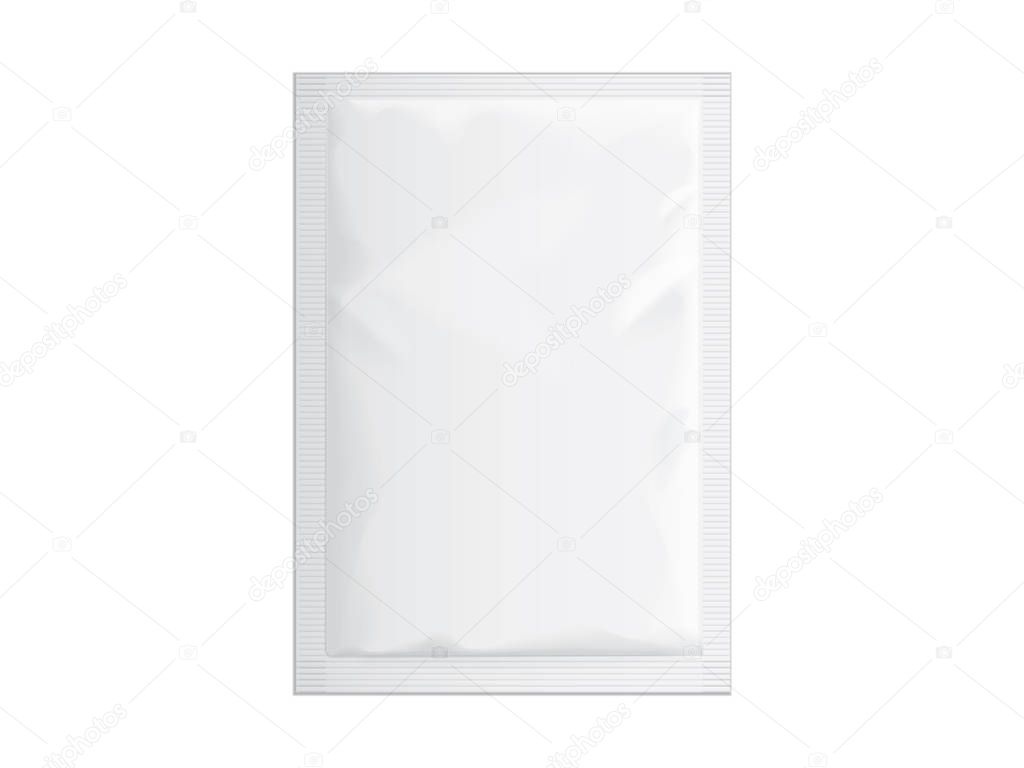 vector white packaging sachet on white background