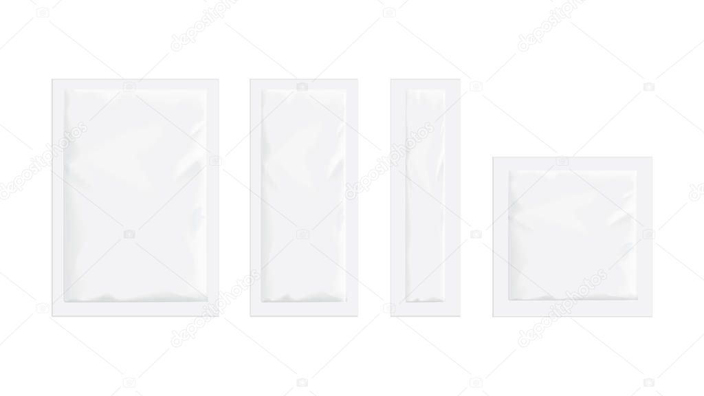 vector white packaging sachet on white background