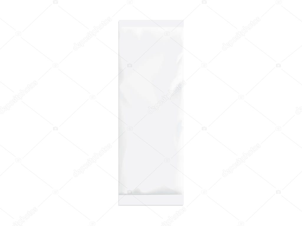 vector white packaging sachet on white background