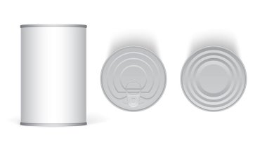Teneke kutu, maket, vektör şablonu.