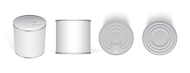 Teneke kutu, maket, vektör şablonu.