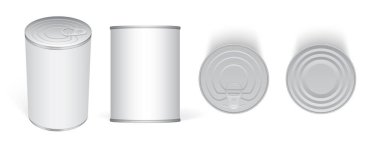 Teneke kutu, maket, vektör şablonu.