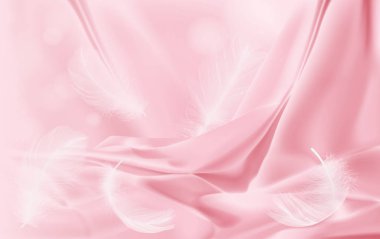 arkaplan örtüsü hassas pembe ipek ve tüy vektörü