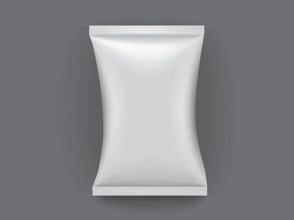 Leere Weiße Papierverpackung Isoliert Auf Dunklem Hintergrund Vektor Attrappe — Stockvektor
