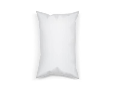 Beyaz arkaplan ve arka plan vektörü üzerinde izole edilmiş plastik beyaz yiyecek ambalajı