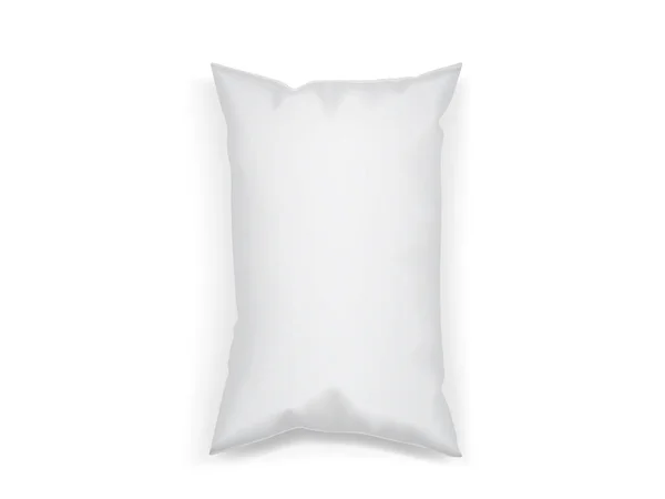 白い背景と裏側に隔離されたプラスチック製の白い食品包装ベクトルモックアップ — ストックベクタ