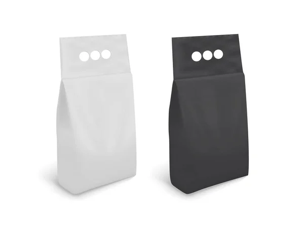 Emballage Blanc Noir Isolé Sur Fond Blanc Modèle Vectoriel Maquette — Image vectorielle