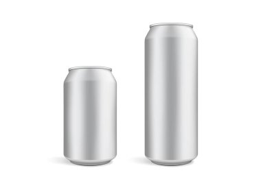 big and small beer cans isolated on white background vector mock up template clipart