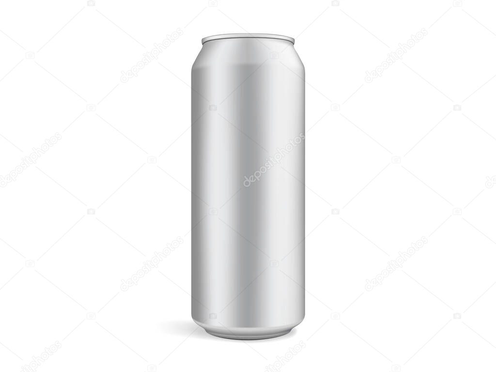 beer can isolated on white background vector mock up template