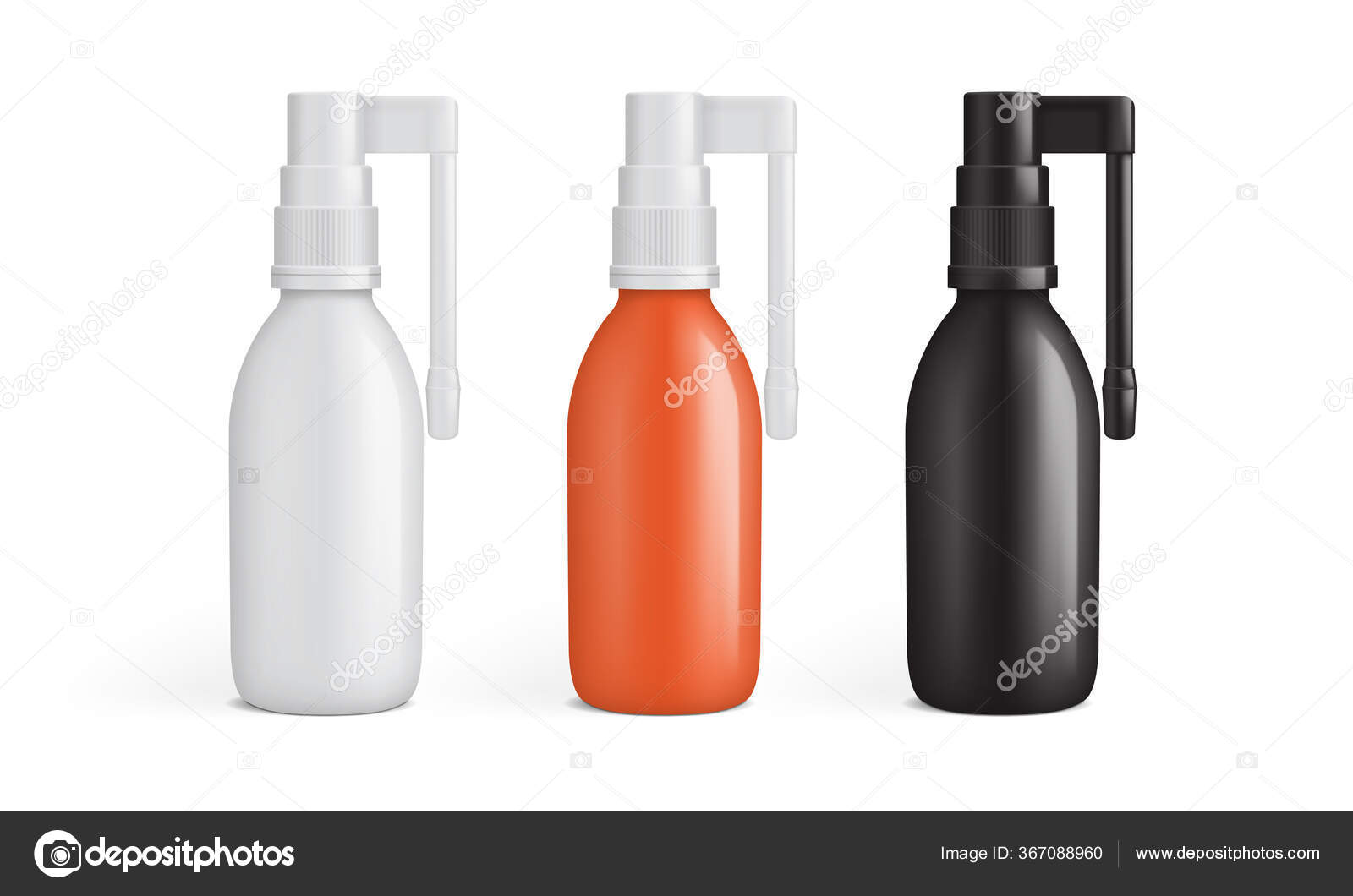 Glossy Oral Spray Packaging Vector Illustration Isolated White
