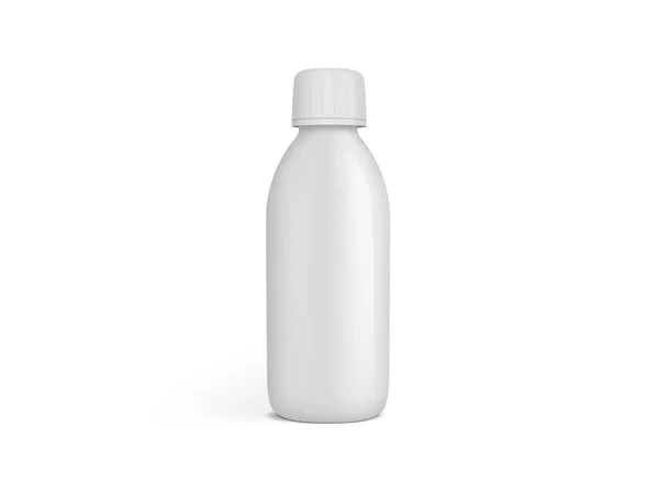 Pot Plastique Blanc Pour Les Médicaments Isolés Sur Fond Blanc — Image vectorielle