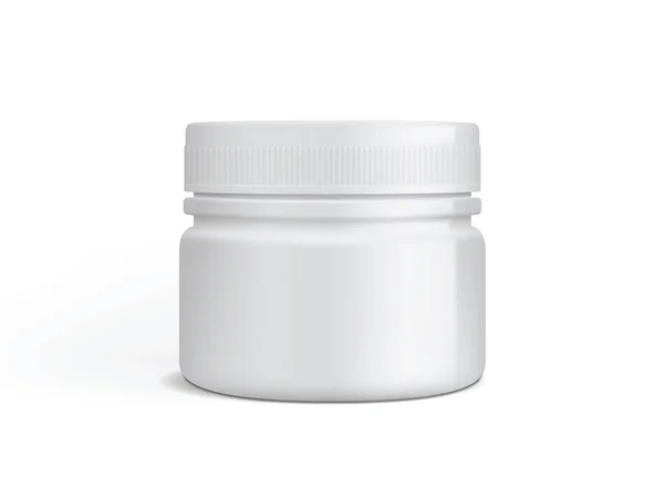 Witte Plastic Crème Verpakking Geïsoleerd Witte Achtergrond Mock Vector — Stockvector