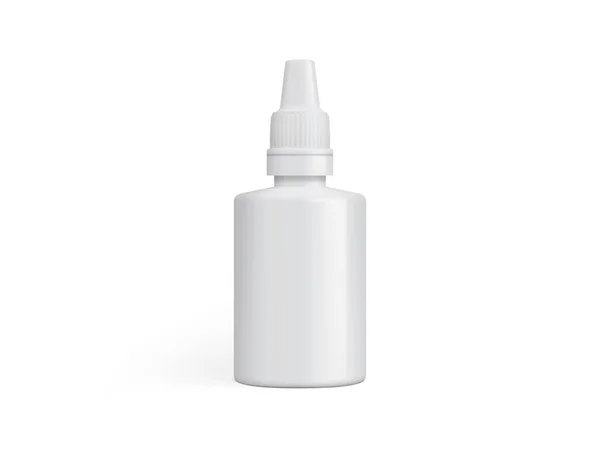 Witte Plastic Verpakking Voor Medicinale Druppels Lijm Geïsoleerd Een Witte — Stockvector