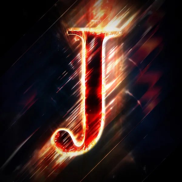 Red light letter J — Stock Photo, Image