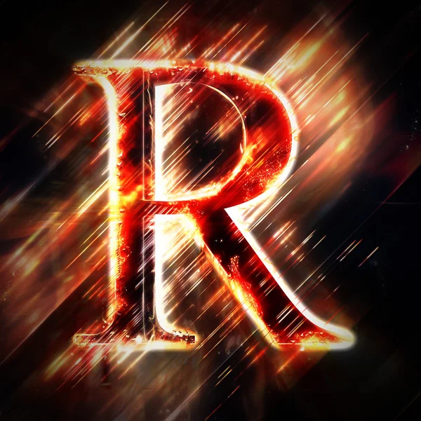 Red light letter R — Stock Photo, Image