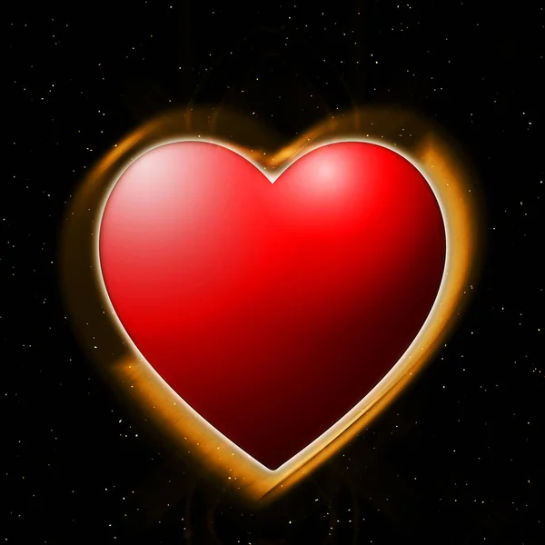 Röd konst hjärtat — Stockfoto